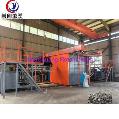 acheter Rotomouleuse à navette CS-2A-3000 à grande chambre chauffante, Machine de moulage par rotation à Double bras robuste pour grands réservoirs en plastique fabrication en ligne