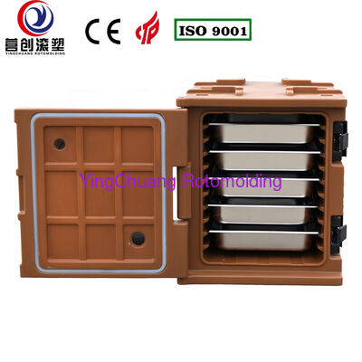 acheter YINGCHUANG OEM 75L Boîte isolée rotomoulée de type poignée marron café, mousse PU épaisse, maintien chaud et froid, poêle GN, armoire de transport de nourriture pour la cuisine centrale de la cantine de restauration fabrication en ligne