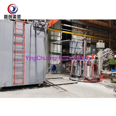 YINGCHUANG Machine de rotomoulding à navette bi-axial indépendante industrielle PLC avec grand four isolé pour les seaux en plastique LLDPE et les réservoirs d'eau
