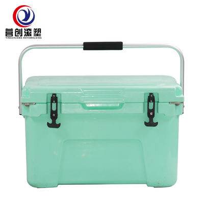 Boîte de refroidisseur rotomoldée personnalisée en vert résistant aux UV avec poignée
