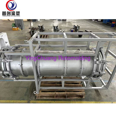 Rotomoule à grande bride de tuyau OEM, moule rotatif cylindrique en alliage d'aluminium épaissi pour la fabrication de réservoirs de tuyaux en plastique