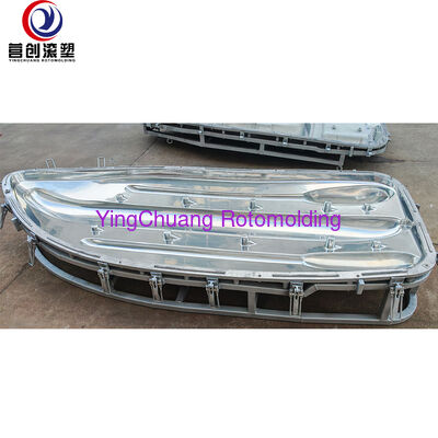 Yingchuang OEM Rotomolded Kayak Mold, Thick Cast Aluminum Split Rotational Mould With Quick Clamp Frame For Plastic Fishing Canoe Production