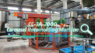Vitrine de la machine de moulage par rotation rotative CC-3A-2000 : Structure à trois bras en L