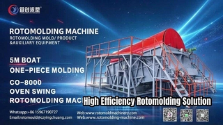Machine de moulage par rotation à rotation de four CO-8000 pour un bateau personnalisé de 5 × 2,5 m