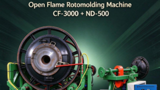 Ensemble de rotomoulage à flamme nue Yingchuang CF-3000 et ND-500 | Machines assorties pour réservoir d'eau plein et couvercle