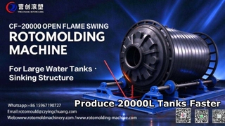 Machine de moulage par rotation à flamme nue enfoncée | CF-20000 pour la production de grands réservoirs d'eau de 20 000 L